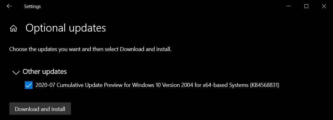 Windows 10 Build 19041.423现在可用，下载离线安装程序