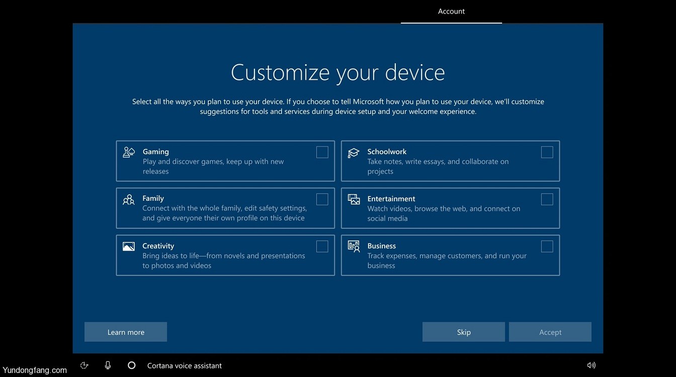 Windows 10将开始询问您的兴趣以提供建议的工具