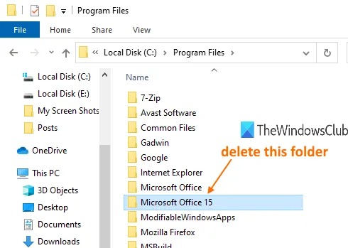 delete-microsoft-office-installed-version-folder