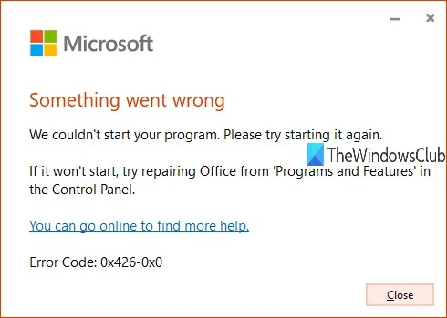 修复Microsoft Office错误代码0x426-0x0