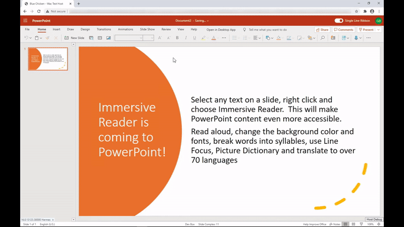微软将沉浸式阅读器引入PowerPoint和OneDrive