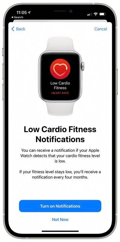 cardio-fitnessl-level-notification