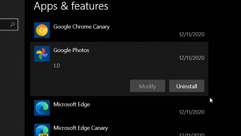 您现在可以从Windows 10设置菜单中卸载Chrome PWA