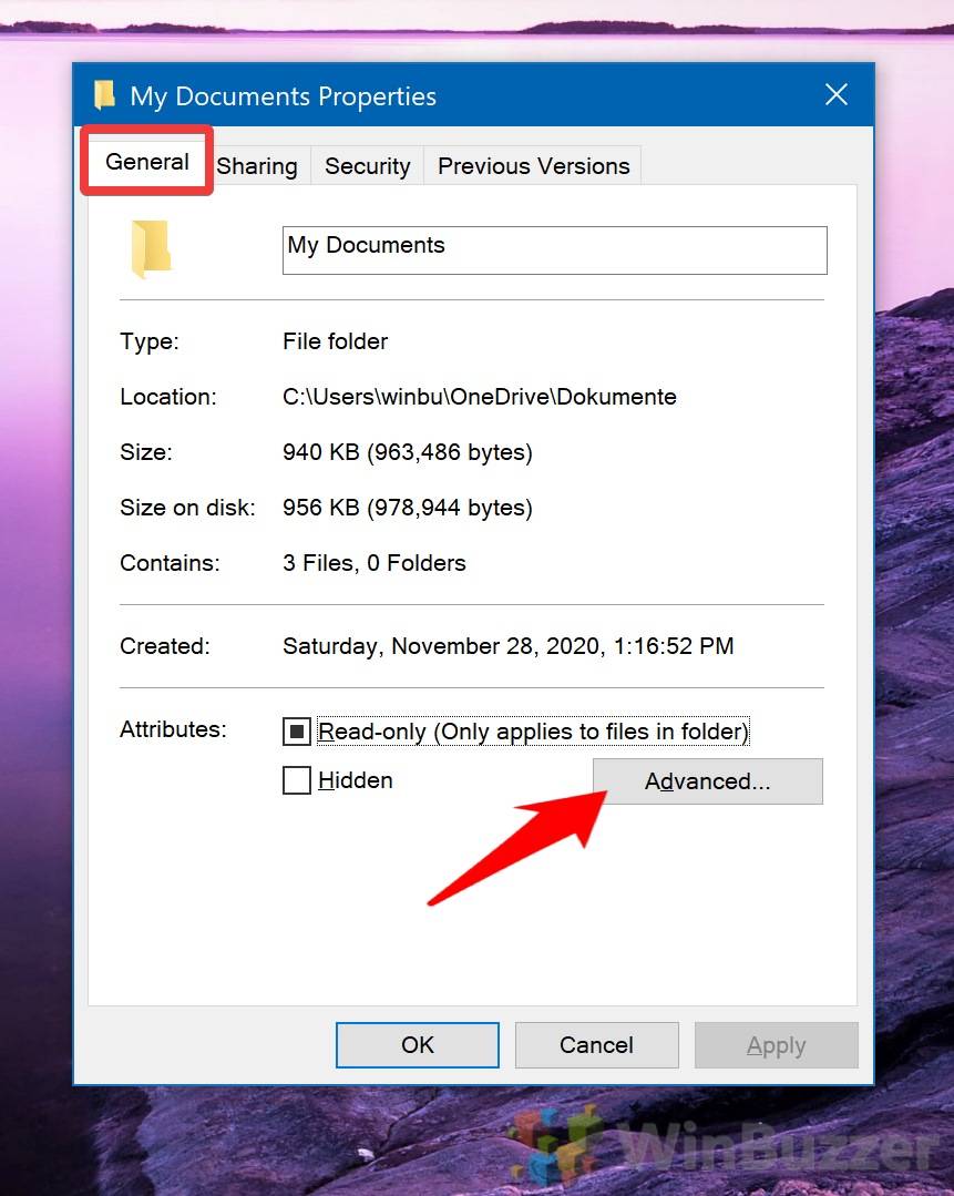 01.2-Windows-10-File-Explorer-My-Documents-Open-Properties-Adavanced