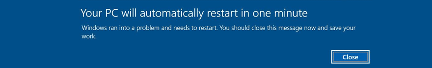 微软修复了``您的电脑将在一分钟内自动重启''的Windows 10错误