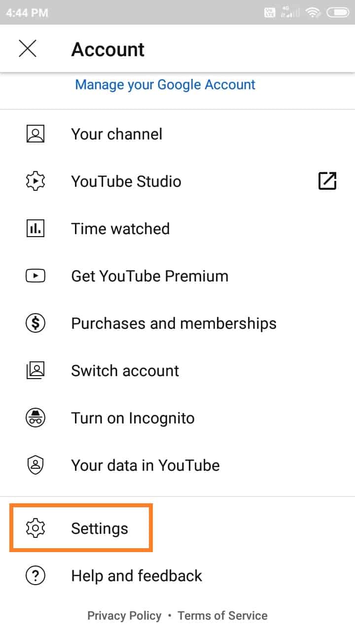 Account-Option-on-Youtube
