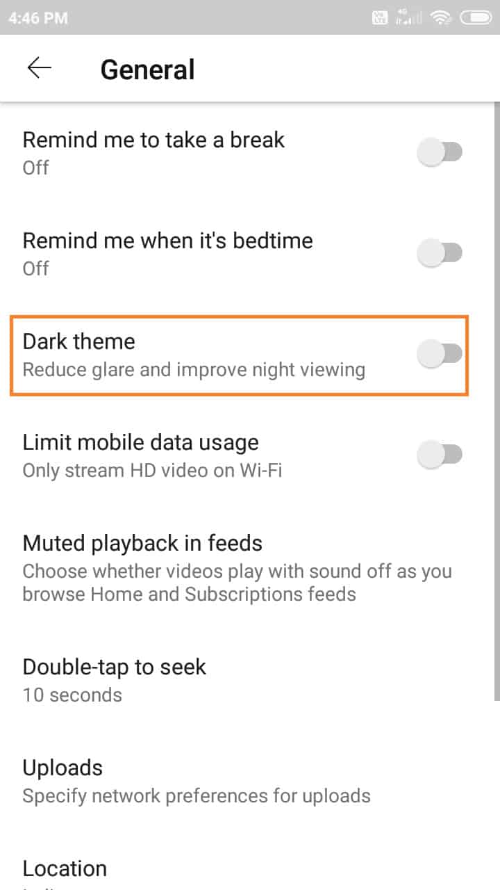 Enable-Dark-Mode-on-Youtube-App