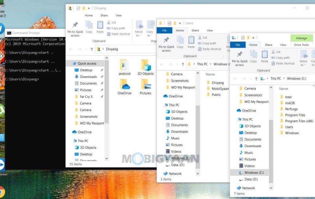 如何使用命令提示符打开Windows File Explorer