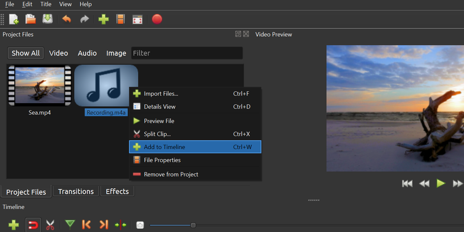 OpenShot如何在视频中添加画外音