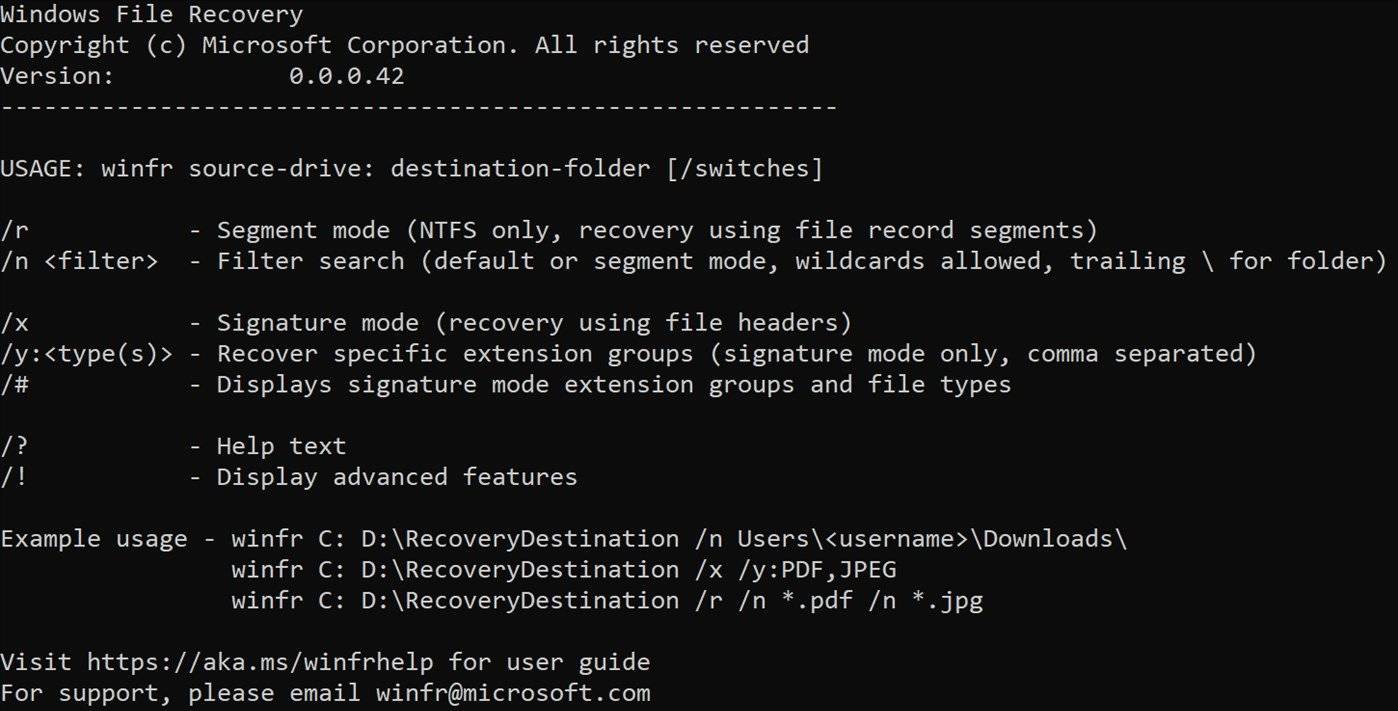 微软为新的Windows File Recovery 文件恢复工具添加了“简易”模式