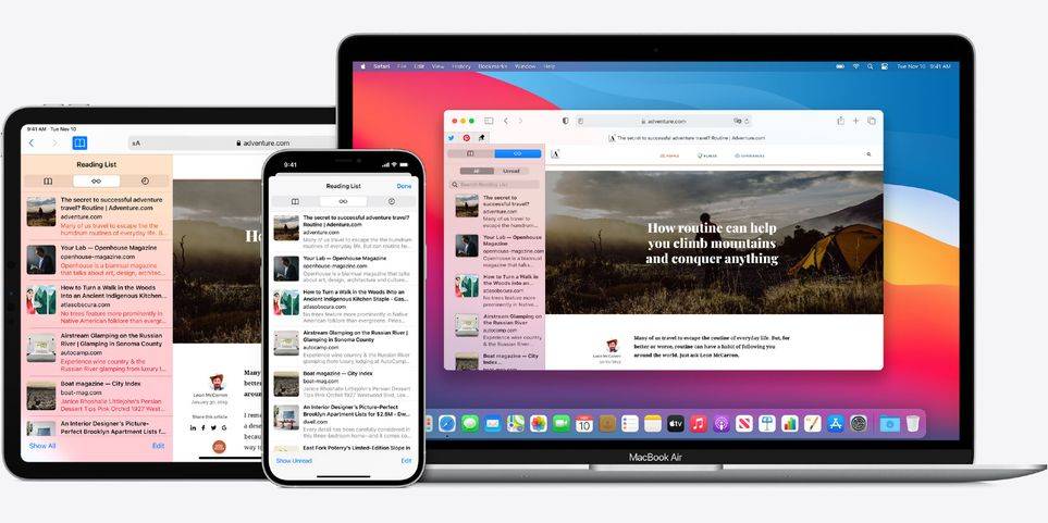 Apple Safari Browser Reading List Across Devices
