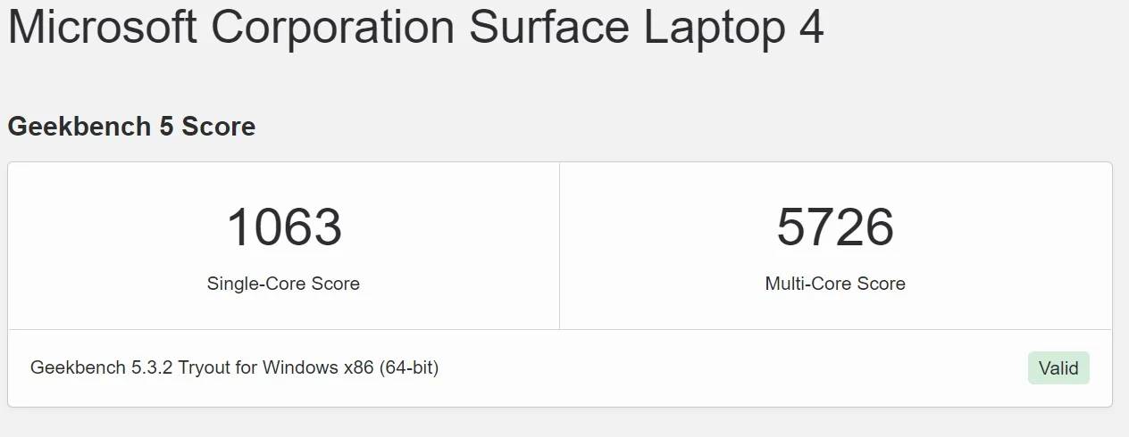 Surface-Laptop-4-Geekbench-5