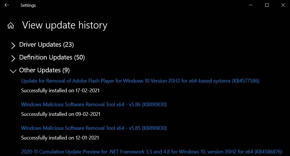 Windows-Update-history