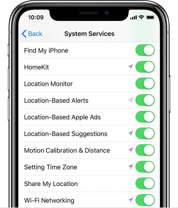 ios12-iphone-x-settings-privacy-location-services-system-services-motion-calibration-distance-on