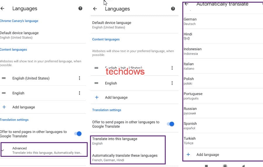 Chrome-Android-automatically-translate-languages-settings