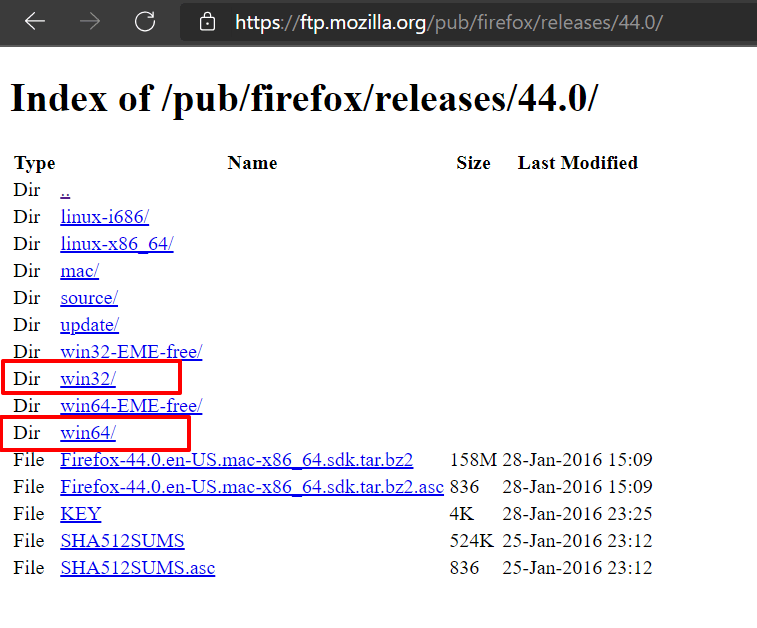 Firefox-Version-and-Architecture-Directory-in-FTP