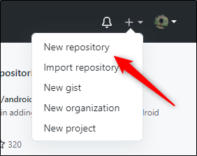 New-repository-option-in-Github-menu
