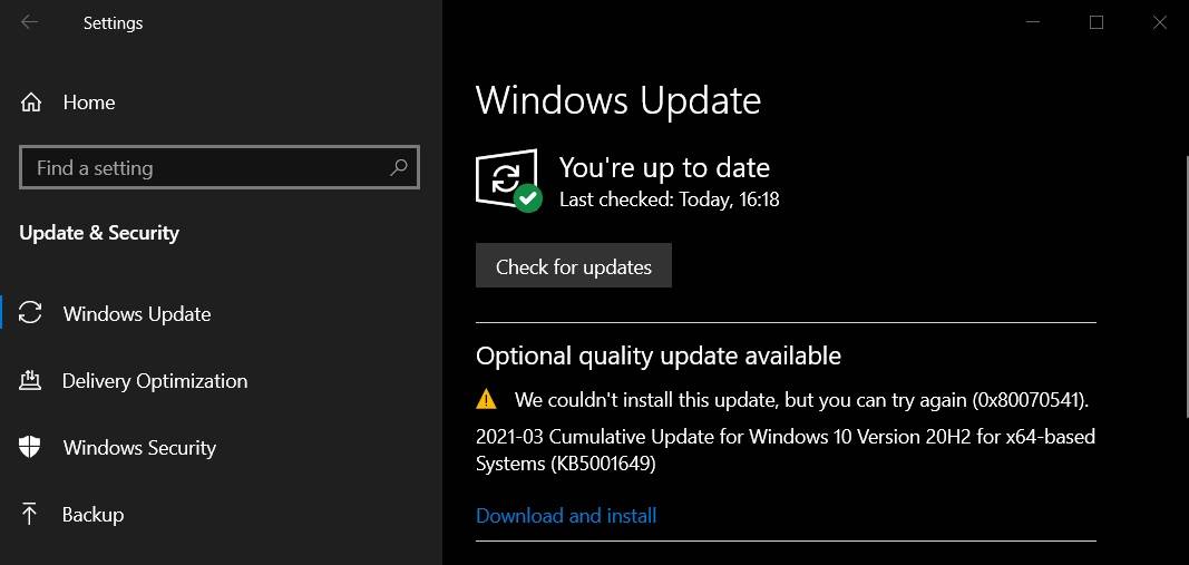 Windows-Update-fails