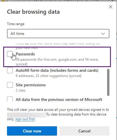 Delete-Edge-Passwords-in-clear-browsing-data-dialog
