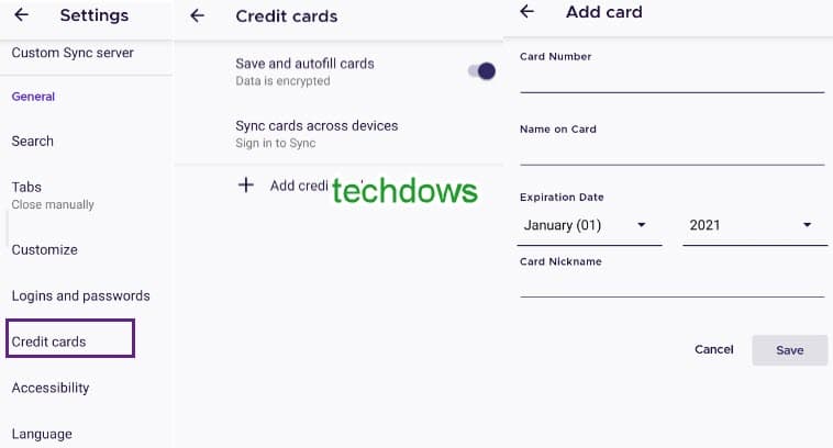 Firefox-Android-Credit-Card-Autofill-settings