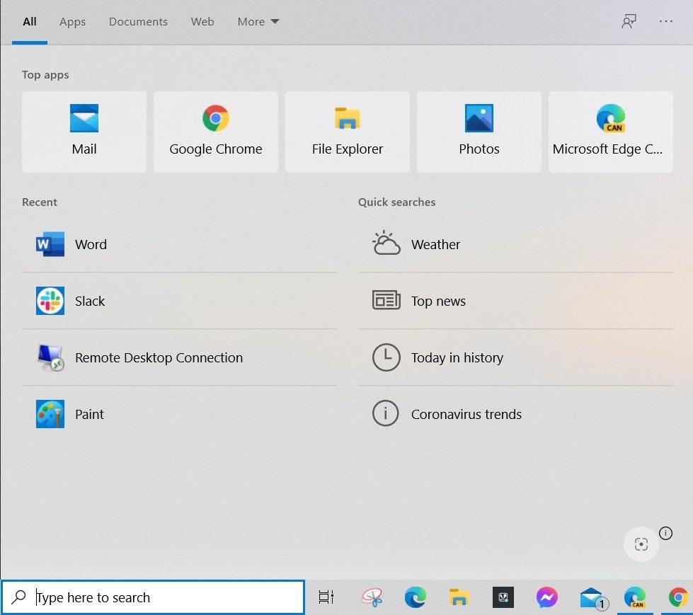Microsoft-Windows-search-bar