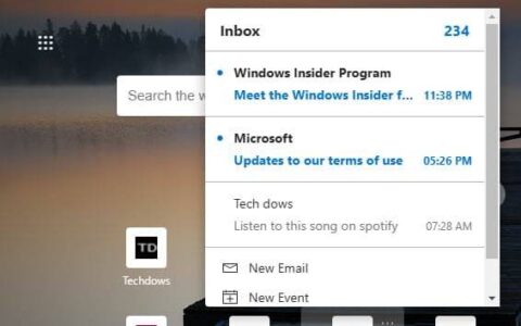 Microsoft Edge将Outlook Smart Tile部署到NTP以预览和发送电子邮件