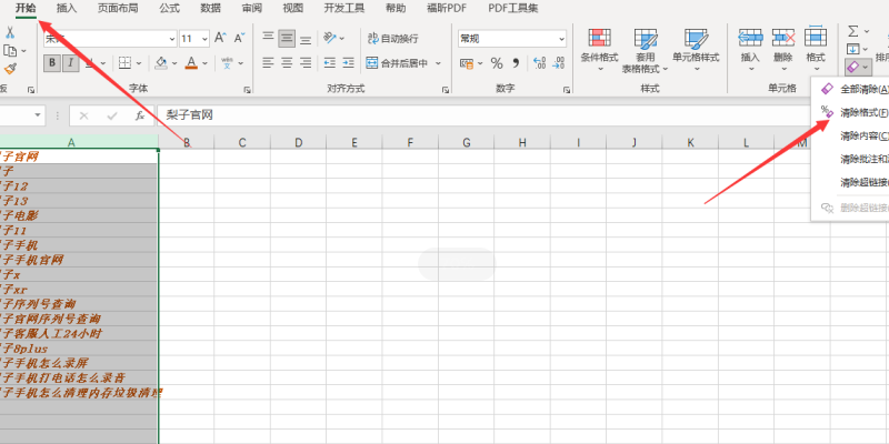 Office 2021 Excel怎么去除表格样式只留文字