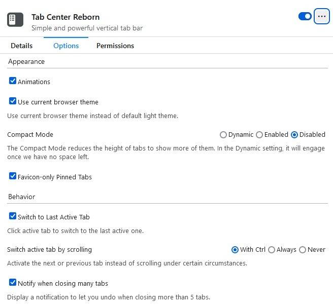 Tab-Center-Reborn-options