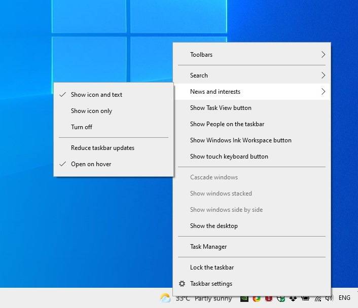 How-to-disable-the-Weather-widget-from-Windows-10-Taskbar