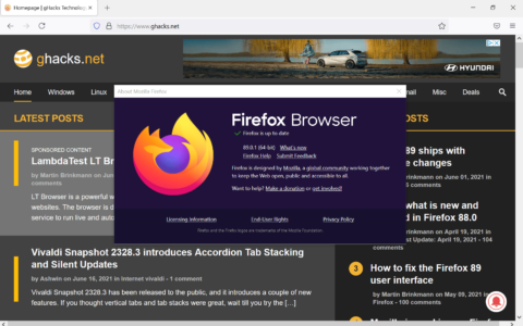 Firefox 89.0.1 安全更新现已推出
