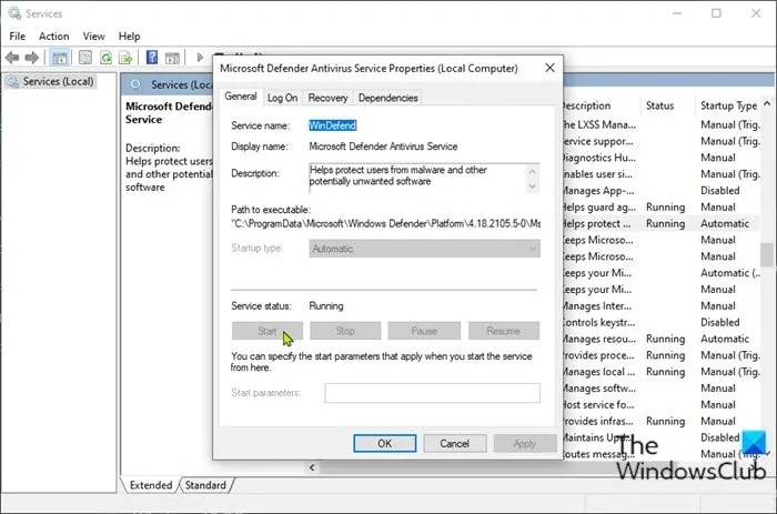 修复 Windows 11/10 上的 Windows Defender 错误 0x8007139f