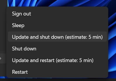 Windows-11-power-options-update-and-shutdown-or-restart-estimate-time
