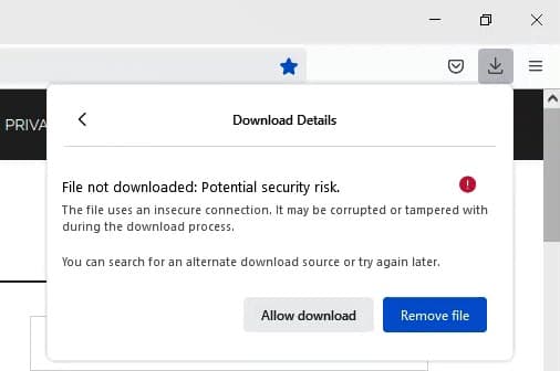 Firefox-says-the-file-uses-insecure-connection