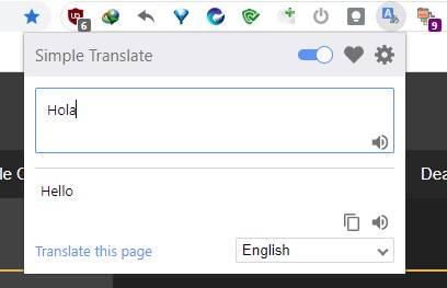 Simple-translate-extension-for-Chrome