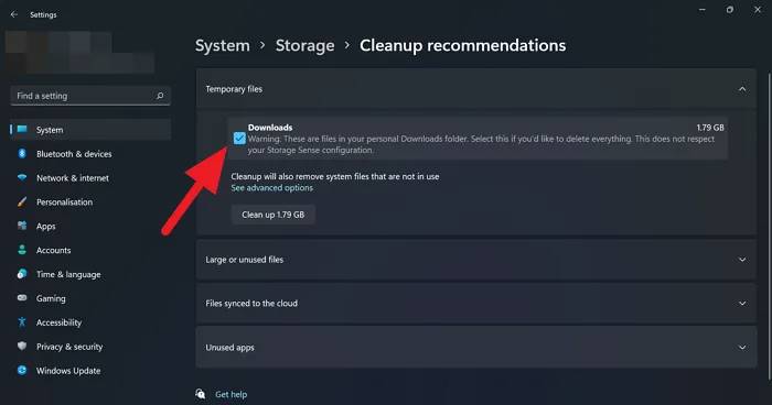 Cleanup-recommendations-on-Windows-11