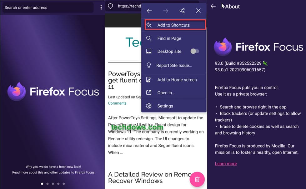 Firefox-Focus-93-Android-new-UI-shortcuts-screenshot