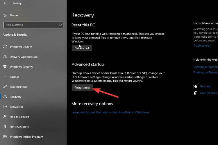 Windows-recovery-restart-now