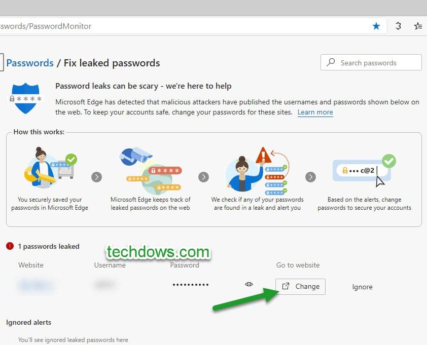 chnage-option-in-Microsoft-Edge-Password-Monitor-page-for-leaked-password