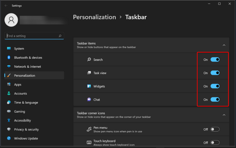 personalization-taskbar
