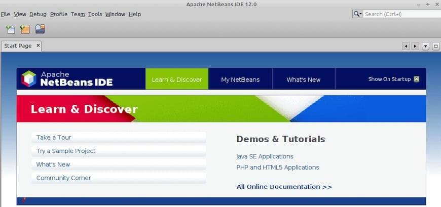 NetBeans-IDE-Dashboard
