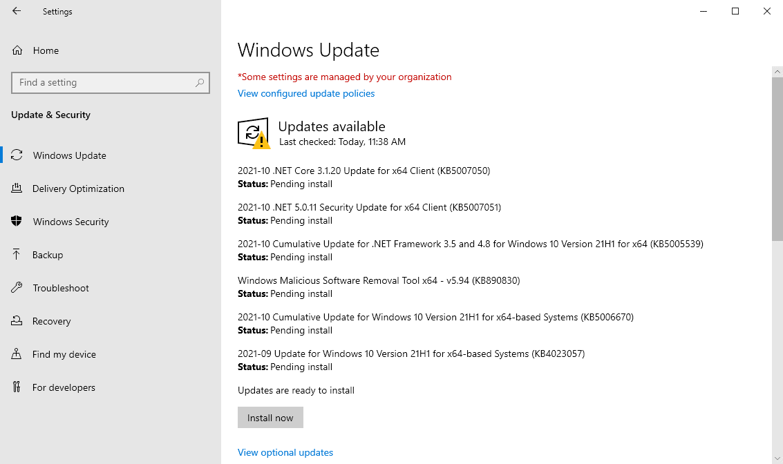 适用于 Windows 10 的 KB5006670 存在不少问题，有些尚未确认