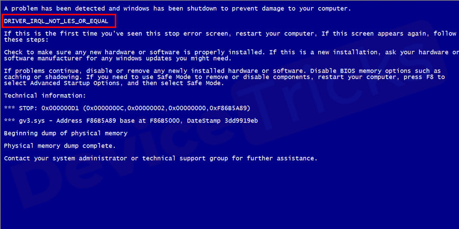 Blue-Screen-error-0xA-IRQL_NOT_LESS_OR_EQUAL-in-Windows-10
