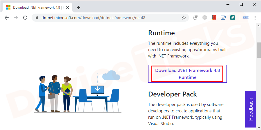 Click-on-the-download-.NET-Framework-Runtime-Option-1