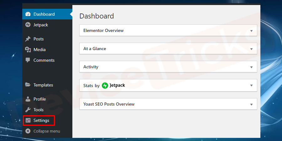 Log-in-to-WP-Admin-Dashboard-and-go-to-settings