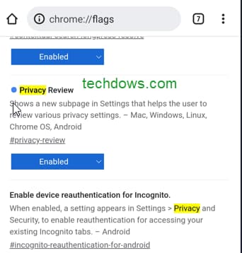 Privacy-Review-flag-Chrome-Android