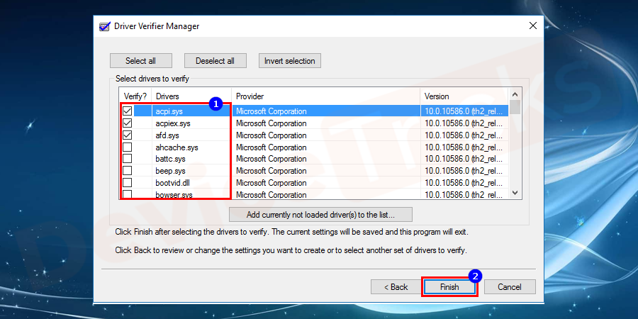 Select-drivers-to-verify-at-first-and-then-click-Finish