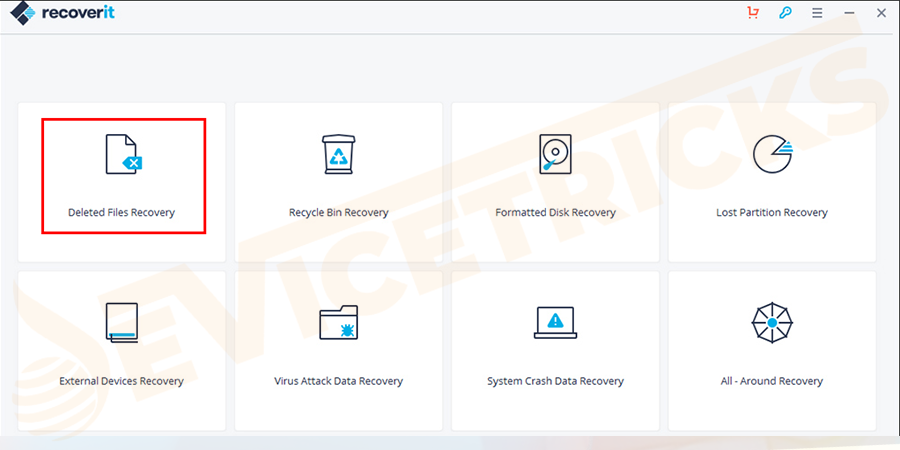 Wondershare-recoverit-data-recovery-select-the-deleted-files-recovery-option
