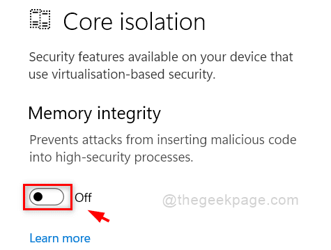 memory-integrity-core-isolation-windows-security