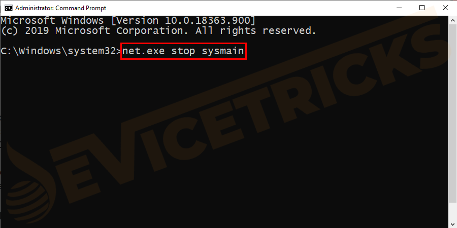 net.exe-stop-sysmain-Command