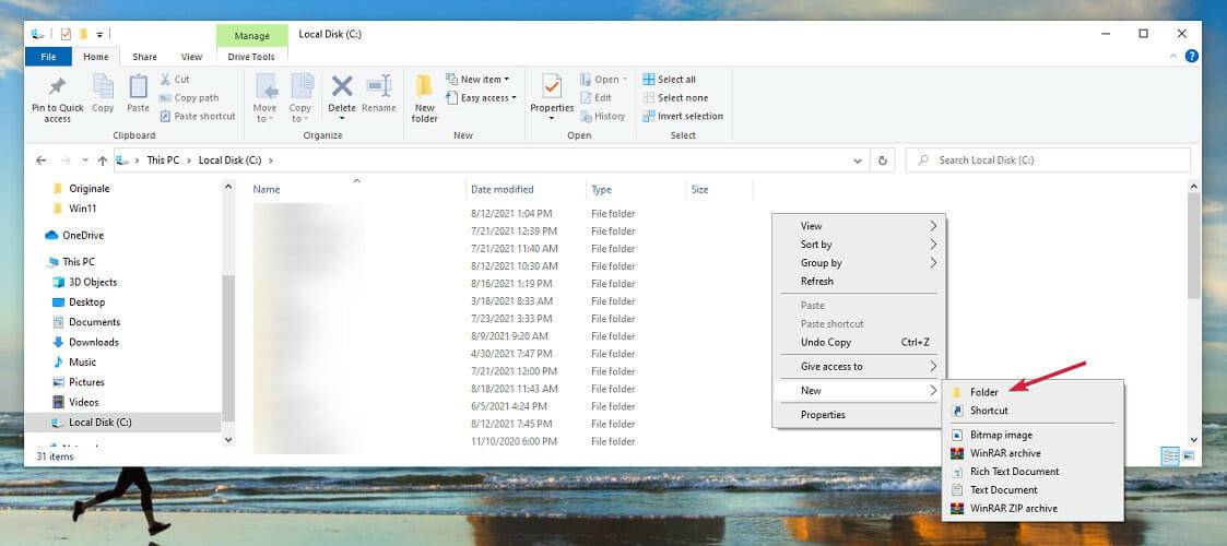 new-folder-Windows10